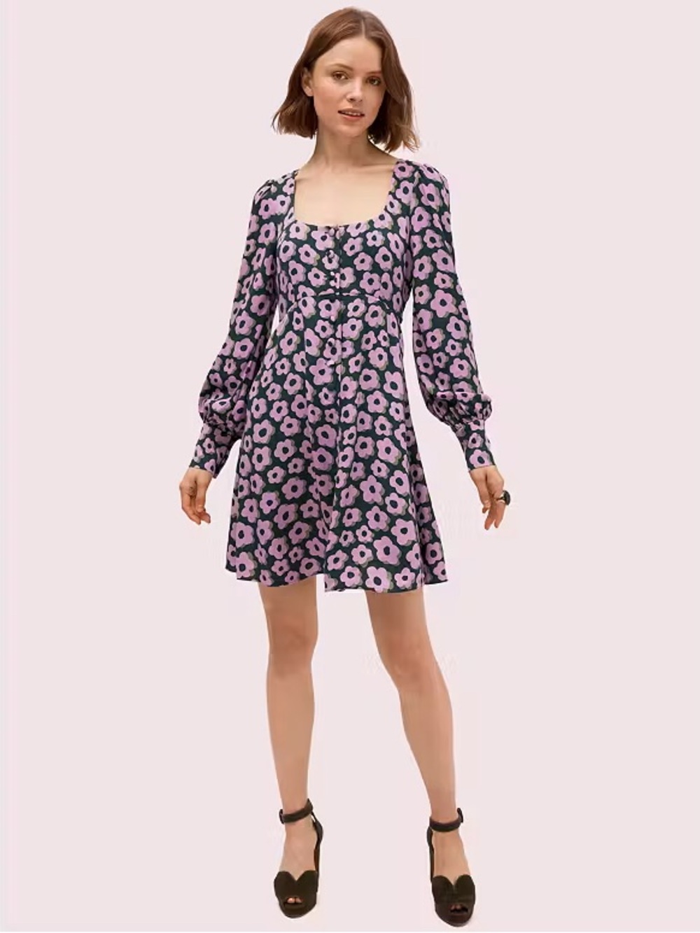 EUC Kate Spade Flaire Flora Fluid Mini Dress Purple